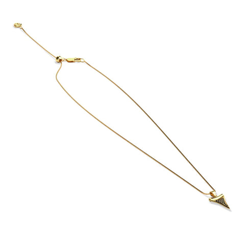Shark Tooth Infinity Clasp Necklace by Lauren Howe | .925 Sterling Gold Vermeil | Black Crystal